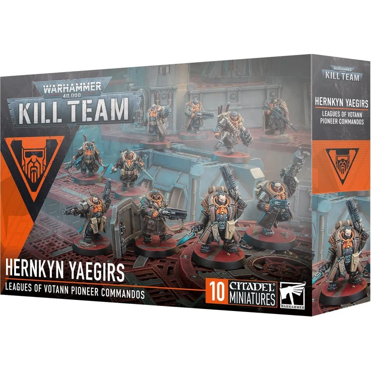 Games Workshop Warhammer 40.000 Kill Team Hernkyn Yaegirs, Sammelfiguren Set mit 10 mehrteiligen Miniaturen, inklusive Waffen und Zubehör für die Ligen von Votann