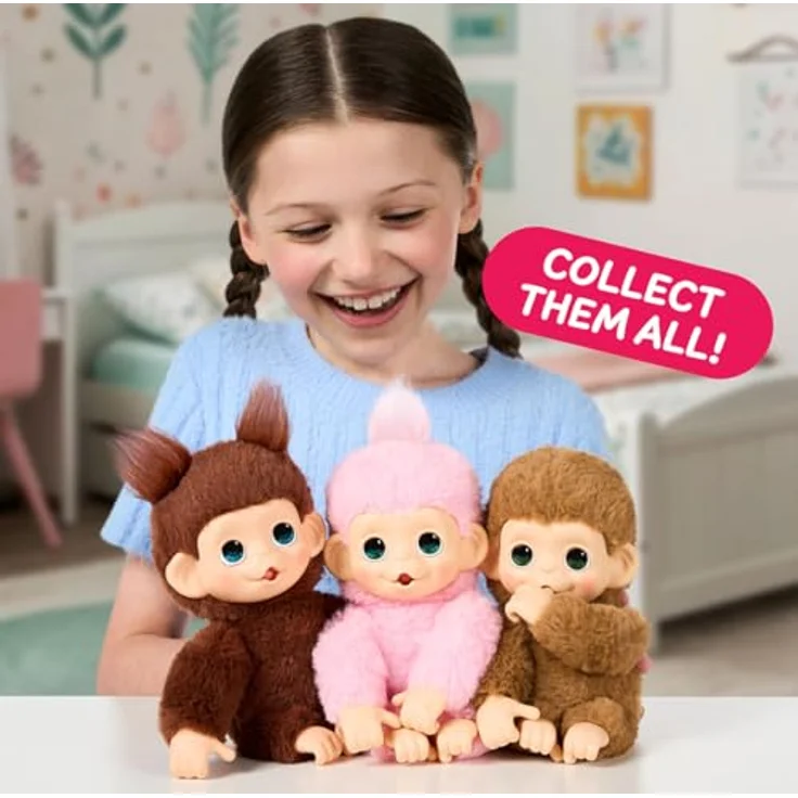 LITTLE LIVE PETS Mini-Babyäffchen, Karamellfarbenes Plüschtier mit Geräuschen und 15 cm Größe, ab 4 Jahren – Bild 6