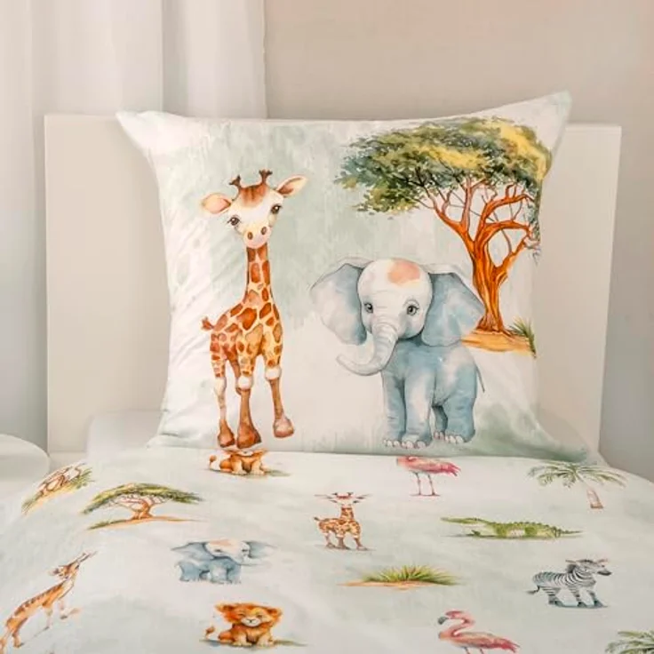 Herding Young Collection Bettwäsche Safari, 100% Baumwolle/Renforcé, Kissenbezug ca. 80x80 cm, Bettbezug ca. 135x200 cm, Markenreißverschluss – Bild 4