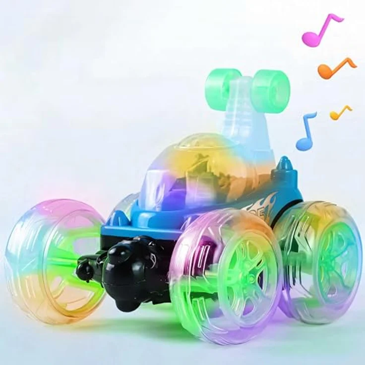 Retoo Ferngesteuertes Auto mit LED Beleuchtung, Spielzeugauto Gesteuert 27MHZ mit Fernbedienung, Reichweite bis 30 m, RC Auto Car mit 360° Rotation, Geschenk für Jungen und Mädchen, Blau – Bild 3
