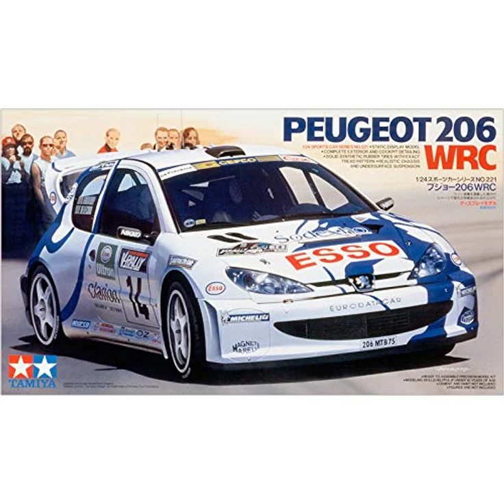 TAMIYA 1/24 PEUGOT 206 WRC, detaillierter Modellbausatz zum Selbstmontieren – Bild 1