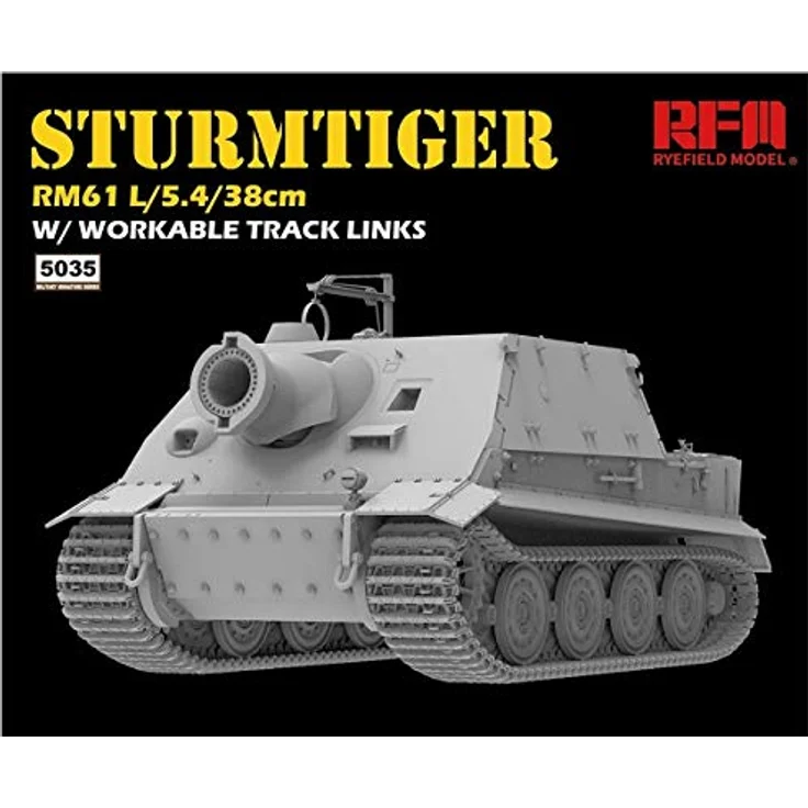 Rye Field Model Sturmtiger RM61 L/5,4/38 cm, Modellfahrzeug im Maßstab 1:35 mit vollständiger Innenraumdetaillierung und funktionierenden Kettengliedern – Bild 2