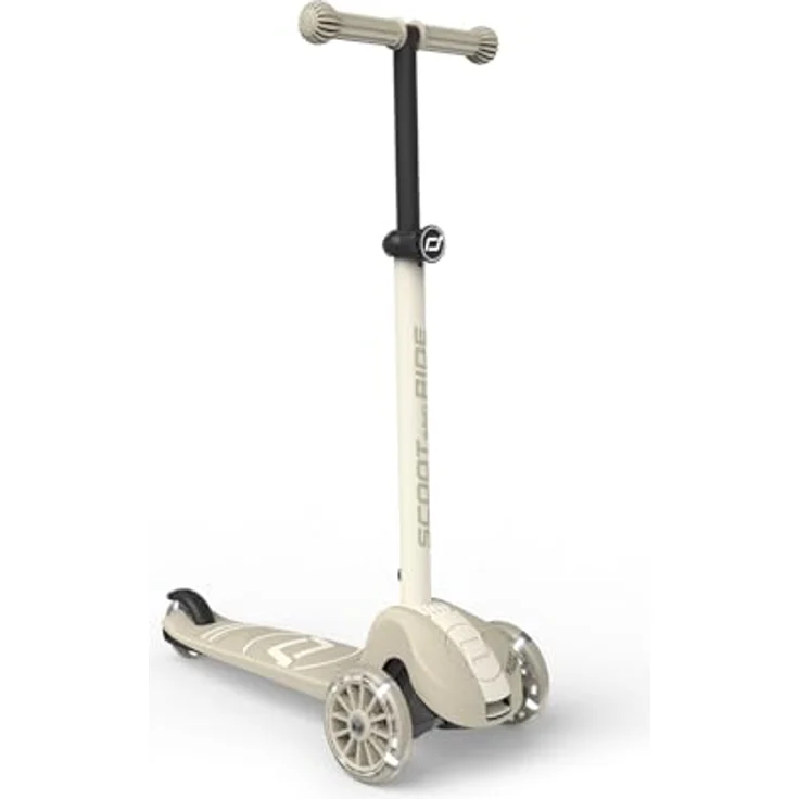 Scoot & Ride Highwaykick 3S Kinderroller, höhenverstellbar, 2-fach Lenkung, LED-Räder, zusammenklappbar, für Kinder 96-130 cm, Ash – Bild 3