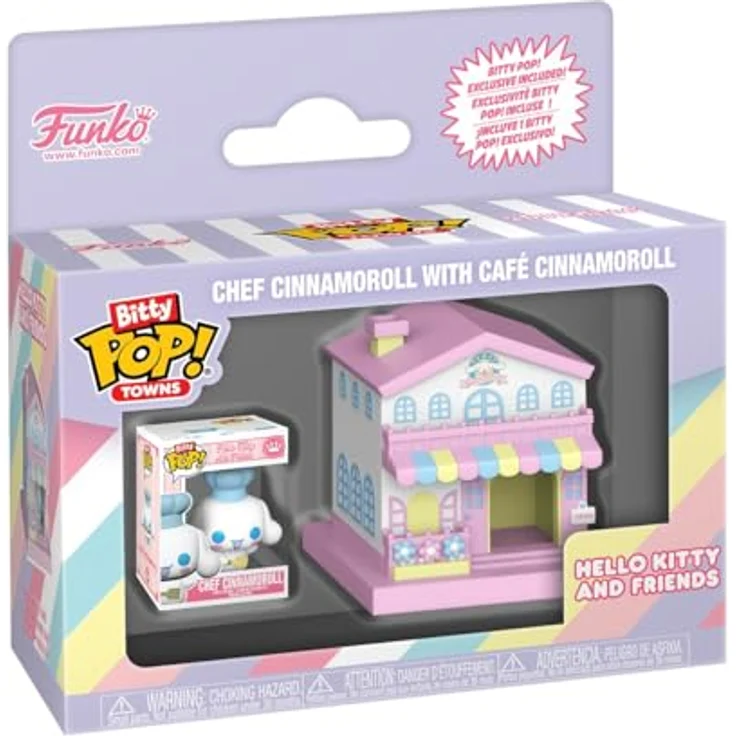 Funko Sanrio Bitty POP! Town Vinyl Figur Cafe Cinnamoroll, detailreiches Display-Design – Bild 1