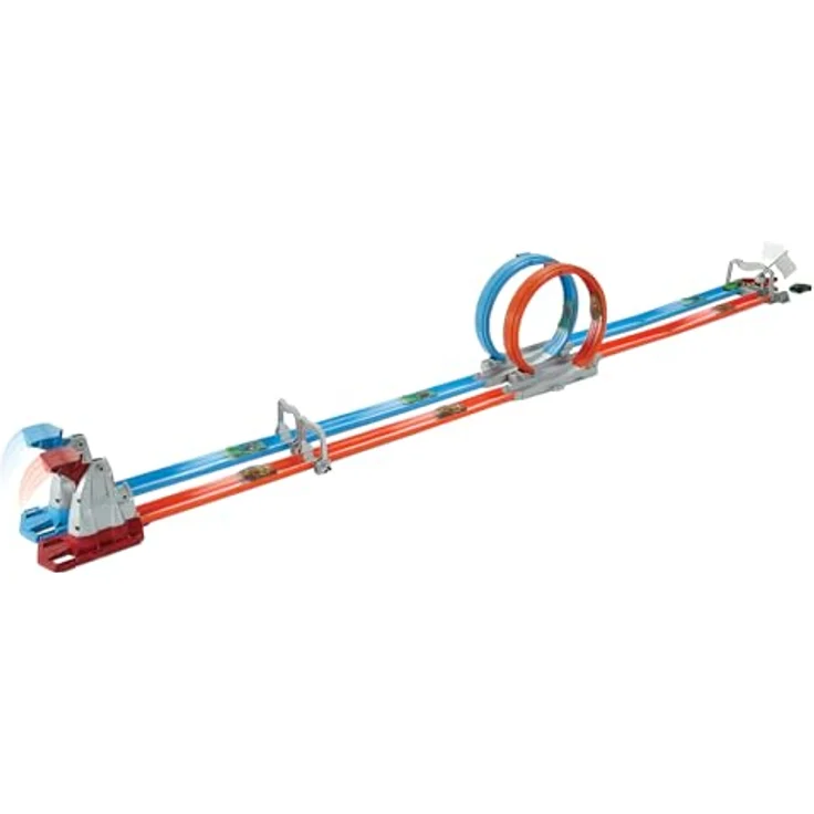 Hot Wheels Zweispurige Looping Rennstrecke GFH85, mit 2 Fahrzeuge im Maßstab 1:64, über 3,6 m Länge, ideal für Kinder von 5 bis 10 Jahren – Bild 3