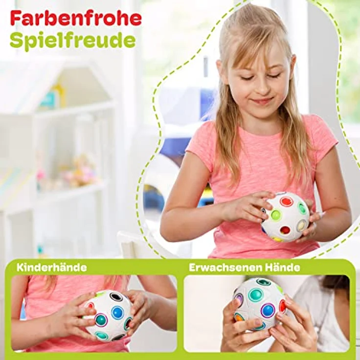 CUBIDI® Original Regenbogenball mit 19 Kugeln - Groß | Geschicklichkeitsspiel für Kinder und Erwachsene | Spannendes Knobelspiel für Mädchen und Jungen ab 6 Jahren – Bild 3