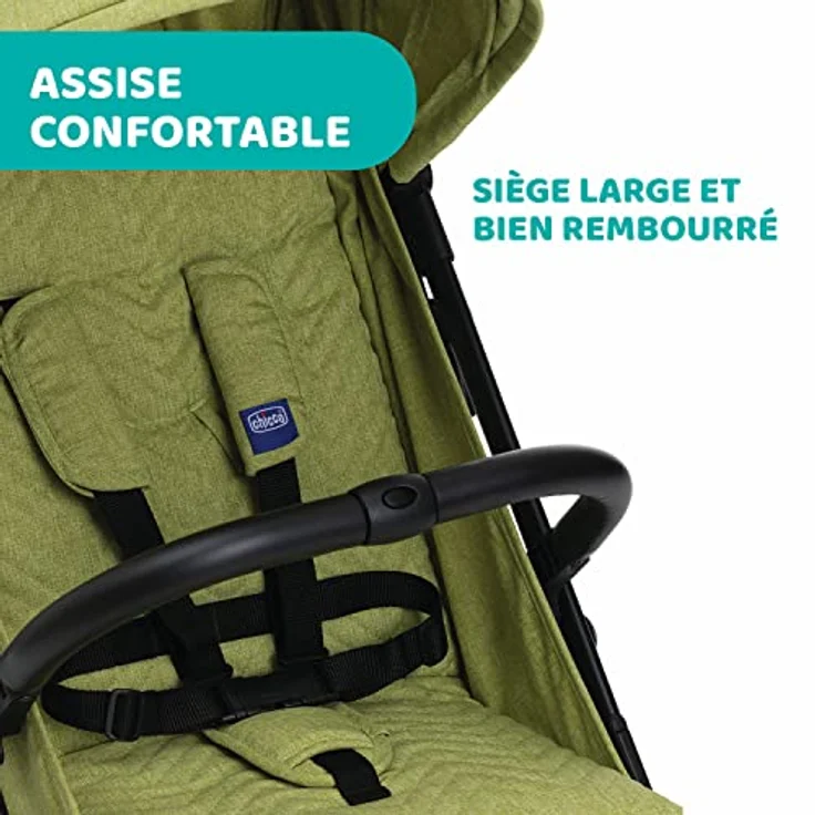 Chicco Trolley Me Kinderwagen, ultraleicht, kompakt, faltbar und neigbar von der Geburt bis 15 kg, mit Trolley-System, Regenhülle und ausziehbarem Verdeck – Feile – Bild 8