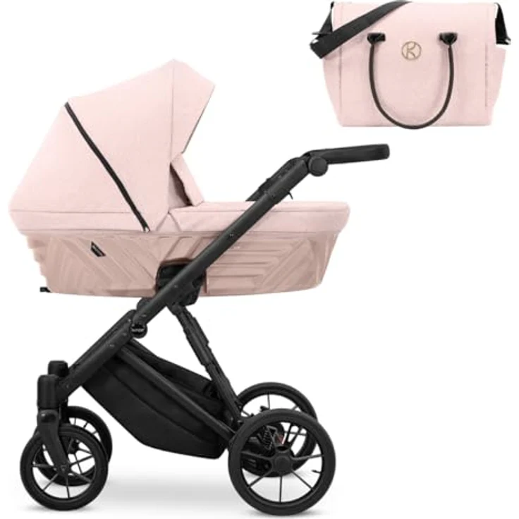 Kunert IVENTO 2in1 Kinderwagen, konvertierbares Mobilitätssystem in Rosa mit schwarzem Rahmen, für Kinder bis 15 kg – Bild 4