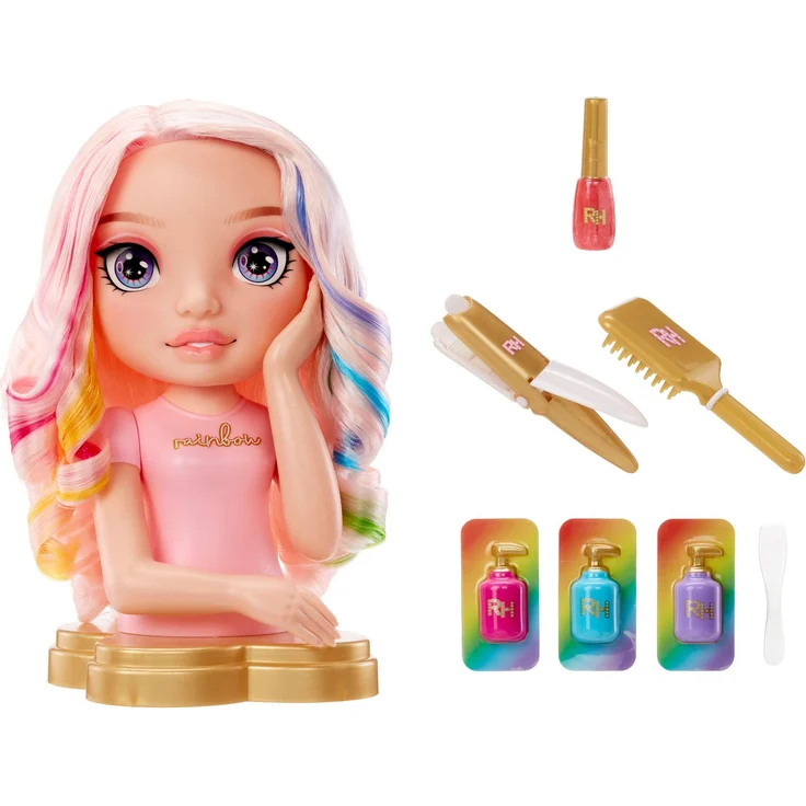 Rainbow High Bella Styling Head Playset, Frisier- & Schminkkopf mit 4-in-1 Spielmöglichkeit, geeignet für Haarstyling und Nail Art - Preisvergleich – Bild 1