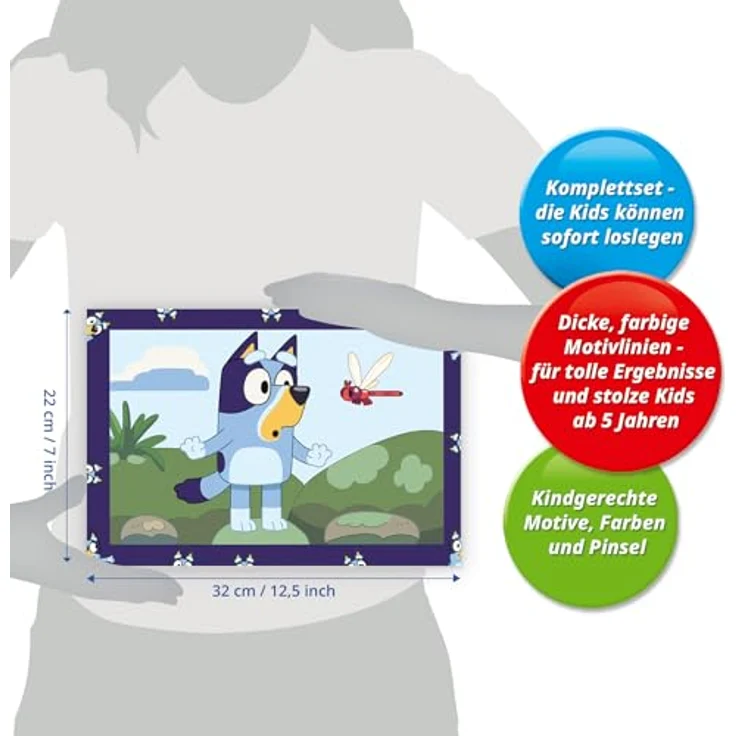 Ravensburger Malen nach Zahlen CreArt, Malen nach Zahlen Junior - Bluey, Kindermalset mit farbigen Motivlinien – Bild 6