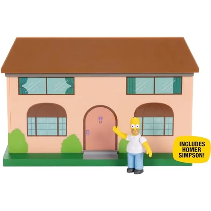 Jakks Pacific Simpsons Minifiguren Spielset Wohnzimmer, Diorama mit Zubehörteilen und ikonischem Design