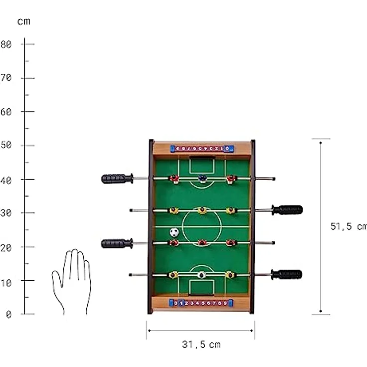 BUTLERS Tischkicker GOOOALIAT (51 x 31 cm) Mini Kicker für Kinder und Erwachsene -Junior Fußball Tisch Spiel mit Ball und Standsanzeige – Bild 4