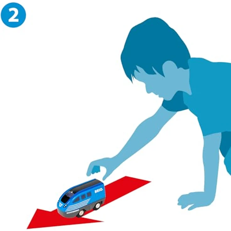 BRIO® Spielzeug-Eisenbahn BRIO® WORLD, Lok mit Rückziehmotor - batteriefrei und magnetische Verbindung – Bild 7