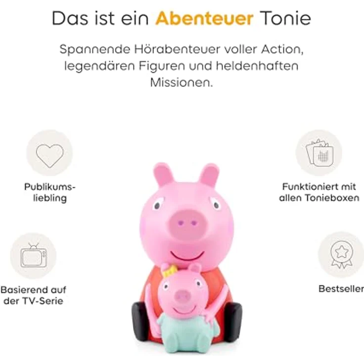 tonies Peppa Pig – Peppa und das Neue Baby, 6 herzerwärmende Geschichten für Toniebox, für Kinder ab 3 Jahren, Spielzeit ca. 45 Minuten – Bild 2