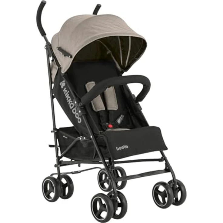 Kikkaboo Kinderwagen Käfer, Stahlrahmen, Korb, abnehmbare Vorderräder, Fußstütze, Farben:braun – Bild 3