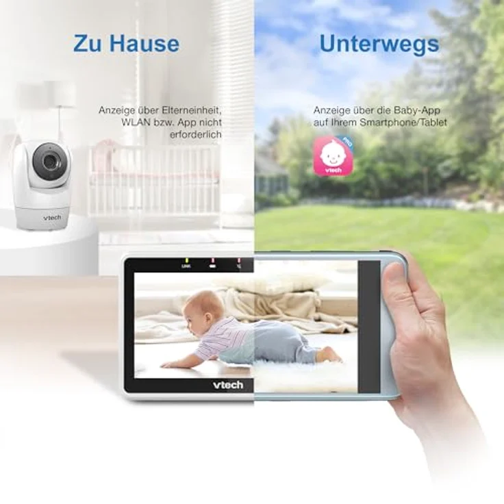 VTech VM901 Babyphone, 1080P FHD Kamera mit 120° Weitwinkelobjektiv und HD-Fernbedienung – Bild 7