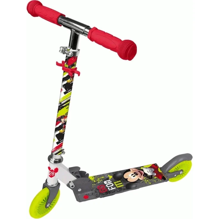 Disney Mickey Two-Wheel Scooter für Kinder, mit Fußbremse, verstellbarem Lenker und rutschfester Plattform