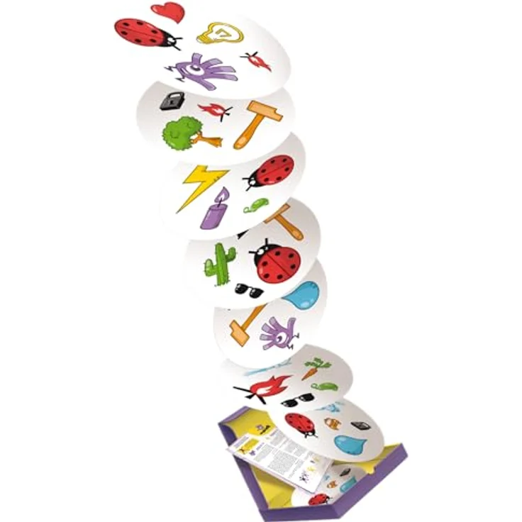Asmodee Dobble Giant Brettspiel, große Karten Ø 24,5 cm, 4 Mini-Spiele für alle Altersgruppen – Bild 5