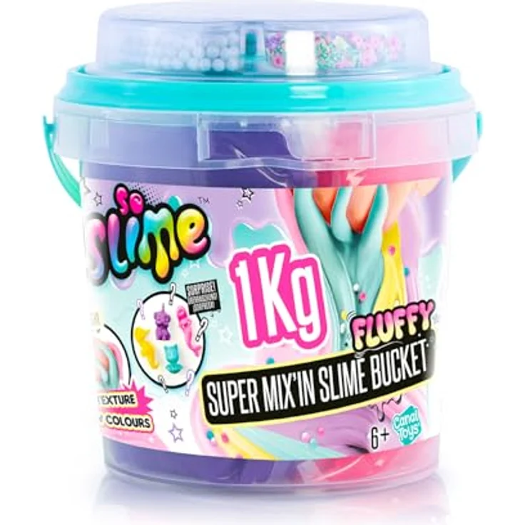Canal Toys Kreativset Super Mix´In Slime Bucket, 1kg mit Glitzer und Perlen zur individuellen Schleimgestaltung – Bild 3