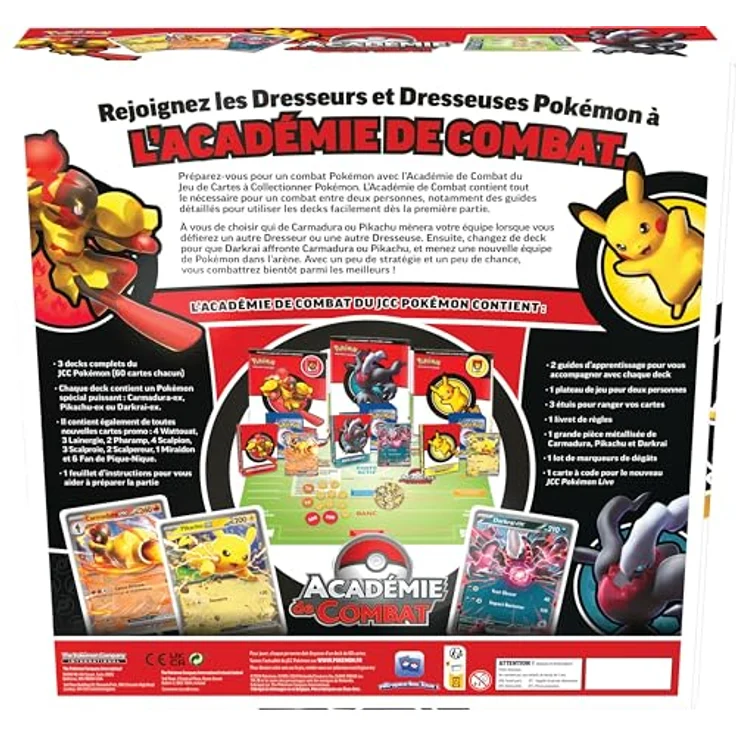 The Pokemon Company POKEMON - Académie de Combat V3 (2024) - Brettspiel mit 3 vollständigen TCG-Decks, Armarouge ex, Pikachu ex und Darkrai ex – Bild 4
