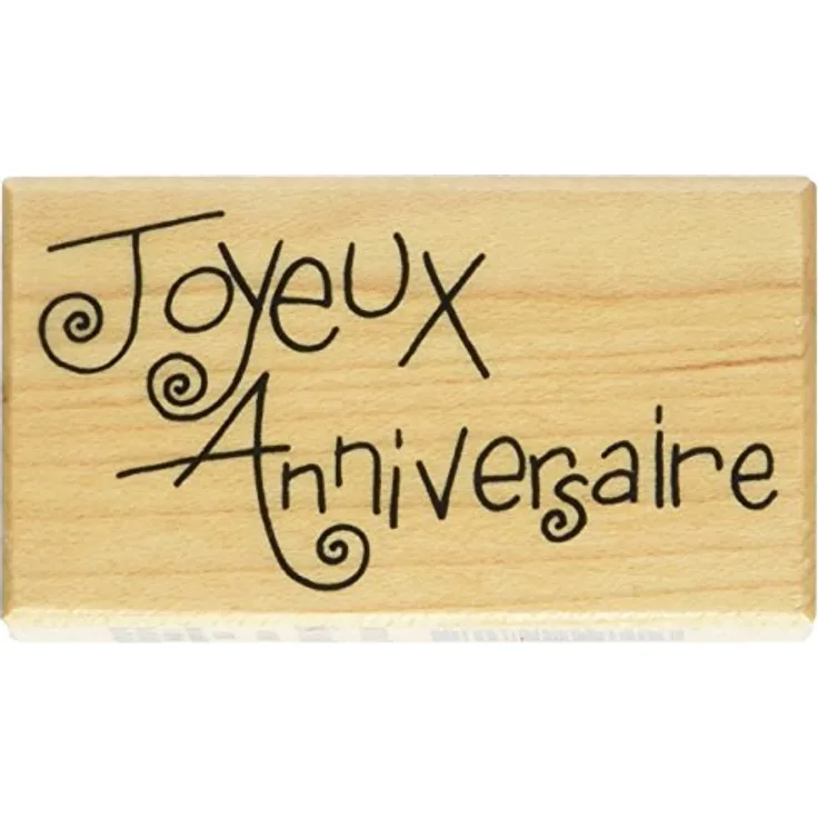Artemio Typ D Text Coyeux Anniversaire Holz Stempel