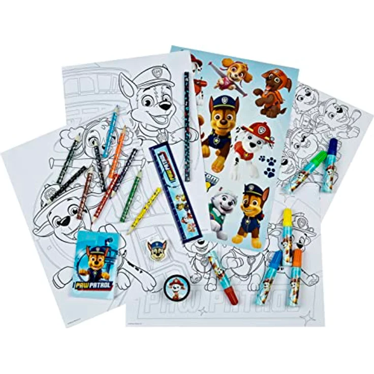 PAW PATROL Farbkasten Schreibwaren-Set, 35-teiliges Kreativset mit bunten Malfarben und Utensilien für Kinder – Bild 3