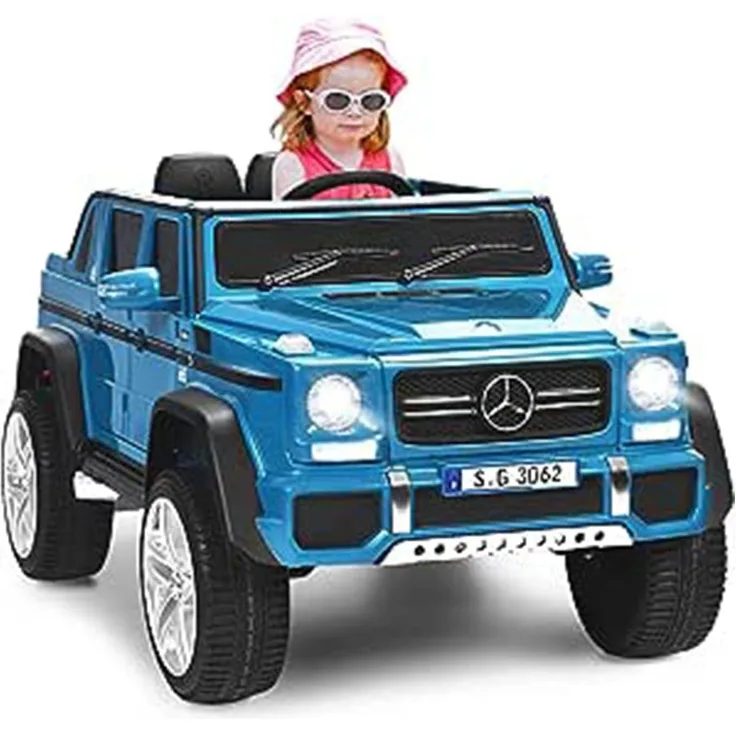 KOMFOTTEU Elektro-Kinderauto Mercedes-Benz, für Kinder 3-8 Jahre, Kunstledersitz, spritzgegossene Reifen, Musikfunktion, Flügeltüren, 3 Geschwindigkeitsstufen, Fernbedienung, 118 x 67 x 57 cm, 30 kg Belastbarkeit, 2-4,5 km/h, 12 V 4,5AH, blau - Preisvergleich