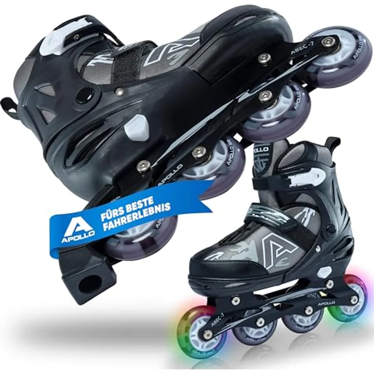 Apollo Champion, größenverstellbare Inliner für Jungs und Mädchen ab Größe 31, für Damen und Herren bis Größe 42, LED Rollen, mint – Bild 1