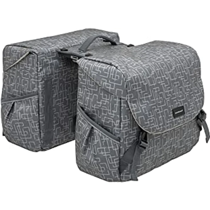 New Looxs Mondi Joy Double MIK Doppeltasche, Ivy Grey, 38 Liter - Wasserabweisende Kinderfahrradtasche – Bild 1