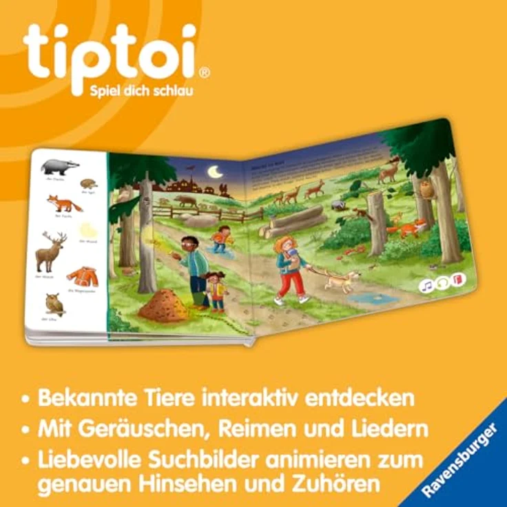 Ravensburger tiptoi® Buch - Suchen und Entdecken - Meine Tiere mit interaktiven Tiergeräuschen und Bildern – Bild 5