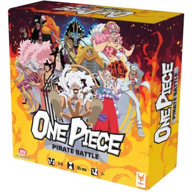 Topi Games One Piece Pirate Battle, Deck Building Brettspiel für 2-6 Spieler, lizenziertes Anime Kartenspiel mit Strategie und umfangreicher Crew-Entwicklung, 45 Minuten Spielzeit