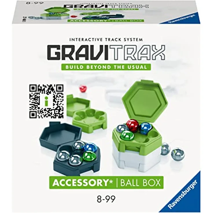 Ravensburger GraviTrax Accessory Ball Box - Ideales Zubehör für spektakuläre Kugelbahnen, Konstruktionsspielzeug für Kinder ab 8 Jahren
