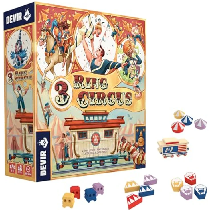 Devir 3 Ring Circus, Brettspiel für strategische Entscheidungsfindung und hochwertige Familienunterhaltung – Bild 4