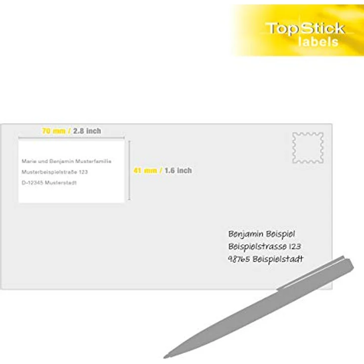 TopStick 8707 Adressetiketten, 1000 Blatt, 70 x 41 mm, 21 pro A4 Bogen, 21000 Stück, selbstklebend, bedruckbar, matt, blanko Papier Adressaufkleber Etiketten, weiß – Bild 5