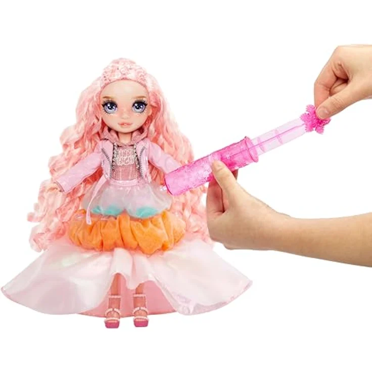 Rainbow High Anziehpuppe Winter Wonderland Doll - Bella (Pink) mit formbarem Schnee und Schneemann Bastelset – Bild 4