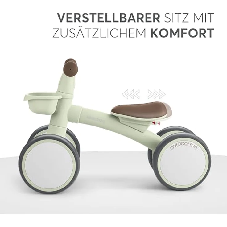 Kikka Boo ZIPI Laufrad ohne Pedale, Verstellbarer Sitz, Mit Korb, Mintfarben – Bild 4