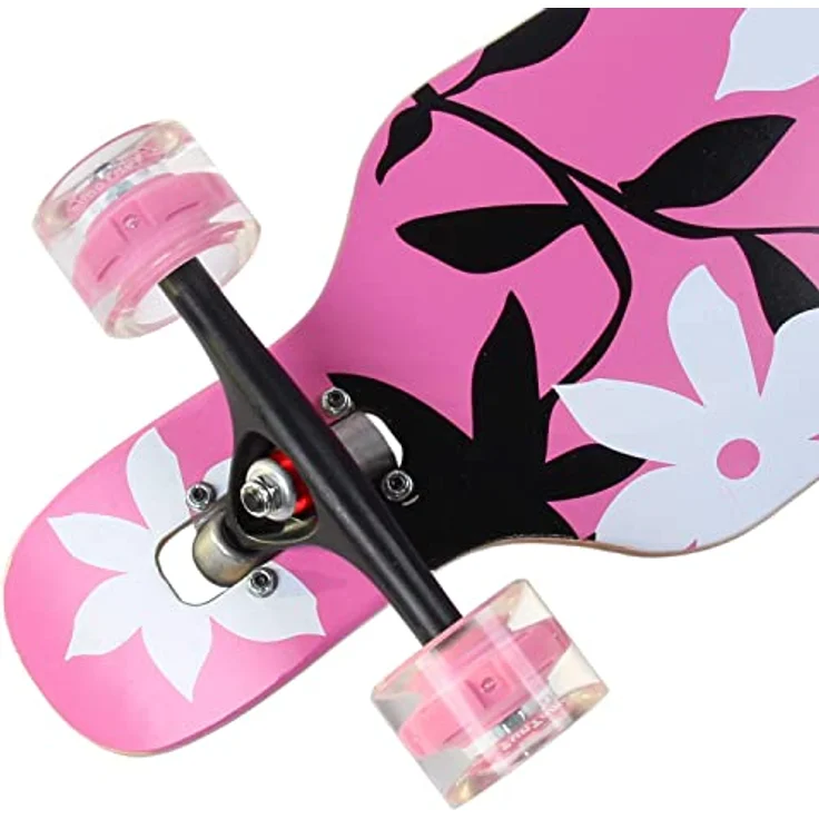 Flex3 bis 68kg - Camber Longboard (Flex3 bis 68kg, pink Flower LED - Ahornholz) – Bild 5