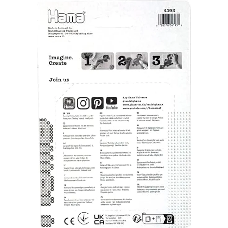 Hama Bügelperlen Hama Blister Dinosaurier, Midi-Bügelperlen Set mit 450 Perlen, 1 Dino Stiftplatte und Bügelpapier, Ø 5 mm, für Kinder ab 5 Jahren – Bild 2