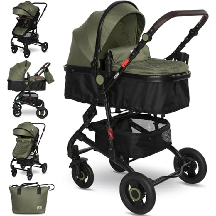 Lorelli Kinderwagen Alba 2 in 1, Liegebuggy umwandelbar in Sportsitz bis 15kg, grün – Bild 1