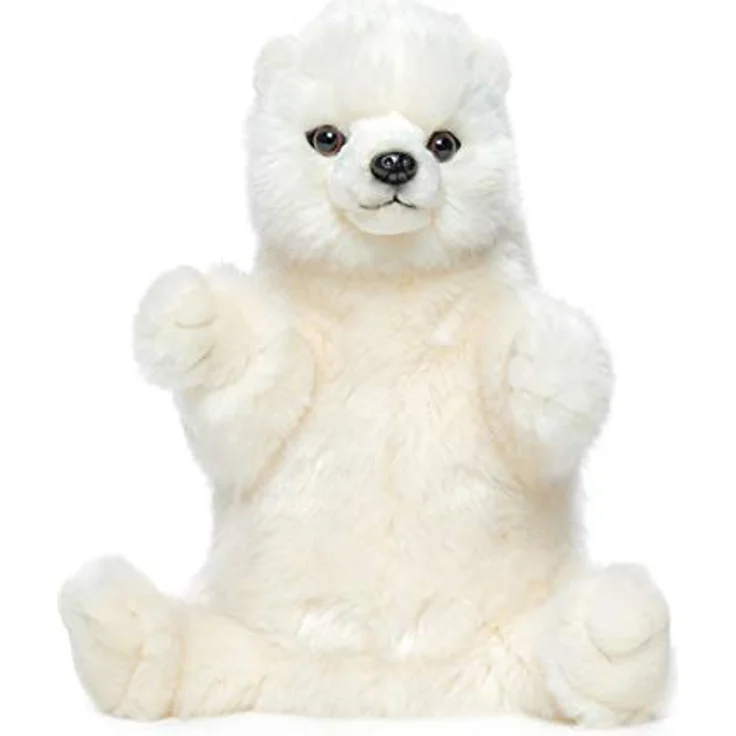 Hansa Creation Handpuppe Eisbär, flauschiges Kuscheltier mit robustem weißen Fell – Bild 1