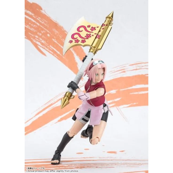 Bandai Tamashii Nations Naruto Shippuden S.H. Figuarts Actionfigur Sakura Haruno NARUTOP99 Edition, 14 cm mit mehreren Gesichtsteilen und Zubehör – Bild 4