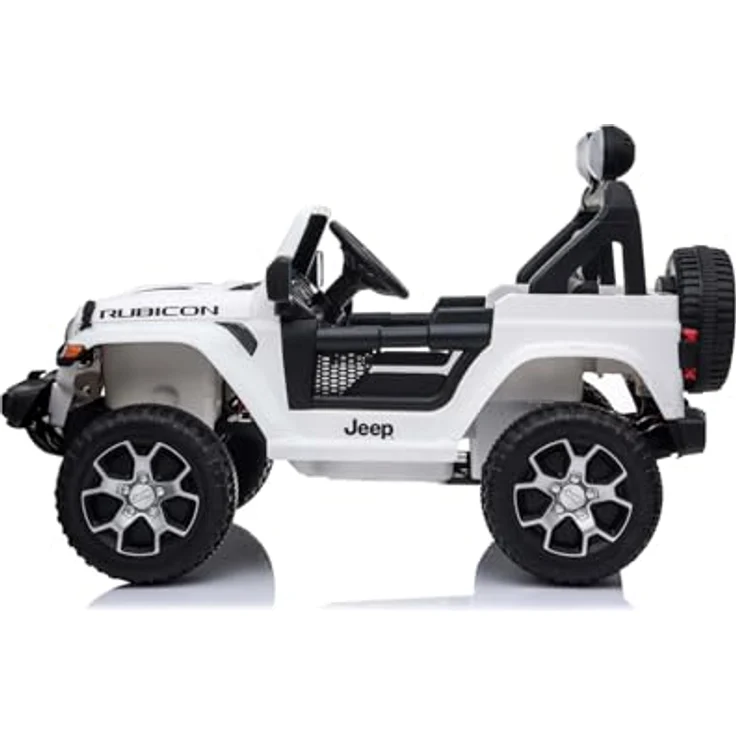 Beneo RIRICAR Elektroauto für Kinder Jeep Wrangler 12V, Weiß, 2-Sitzer mit 2,4-GHz-Fernbedienung, Bluetooth-Radio, Lithium-Akku, EVA-Räder, für Kinder 3-8 Jahre – Bild 9