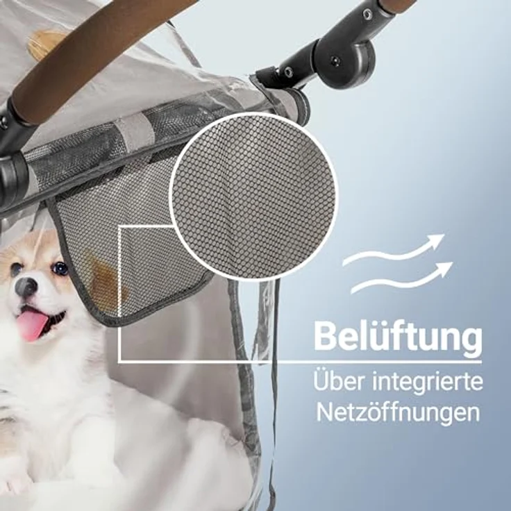 Zamboo Kinderwagen-Regenschutzhülle TOGfit, Universal Regenschutz für Hundebuggy Regenverdeck Hundewagen, wetterfest und atmungsaktiv, transparent - Preisvergleich – Bild 5