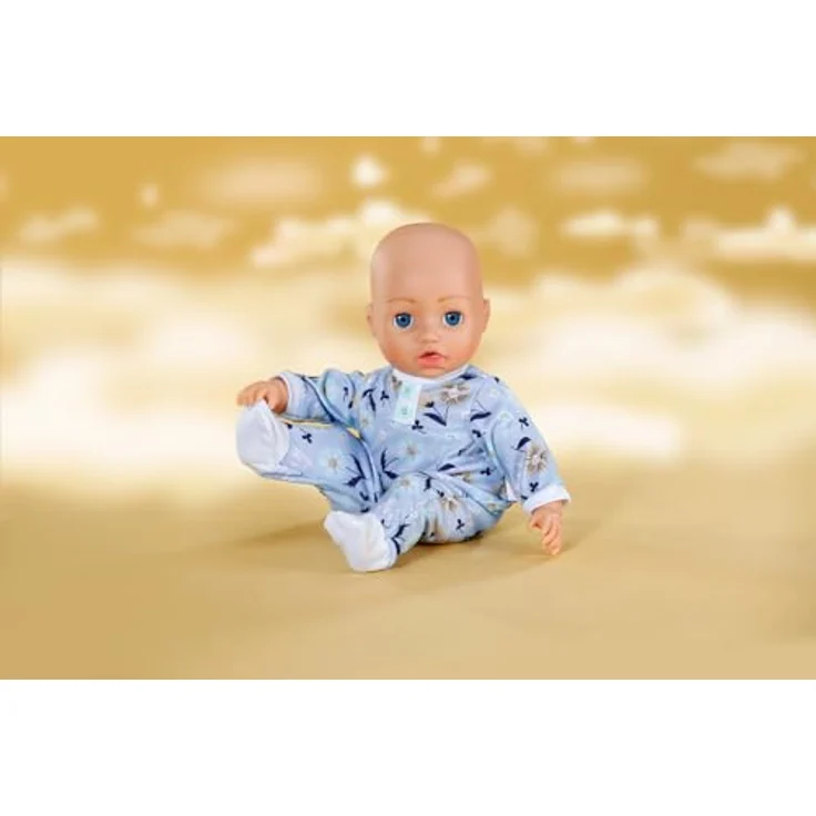 BABY Born Blauer Strampler mit Blumenmotiv, 43cm Puppenkleidung mit Knopfleiste und farbigen Füßchen, 838747 Zapf Creation – Bild 5
