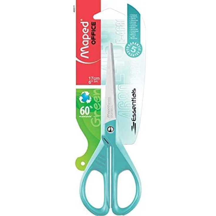 MAPED Papierschere ESSENTIALS, 17,0 cm, türkis, aus 60% recyceltem Material – Bild 3