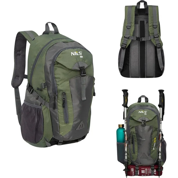 NILS CAMP Trekkingrucksack TREELINE 40L, spritzwassergeschützt, ergonomisches Design, NILS Vent Belüftungssystem, inklusive Halterungen für Wanderstöcke