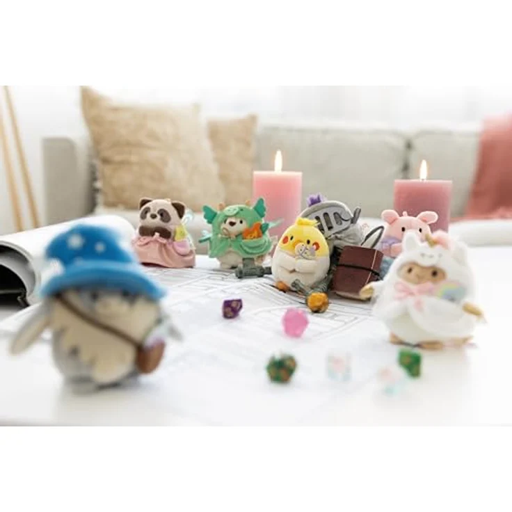 Nici mymochi Kuscheltier Set, Sittich Chipsy 8 cm mit grauem Ritterkostüm und Steckenpferd, in Geschenkbox – Bild 6