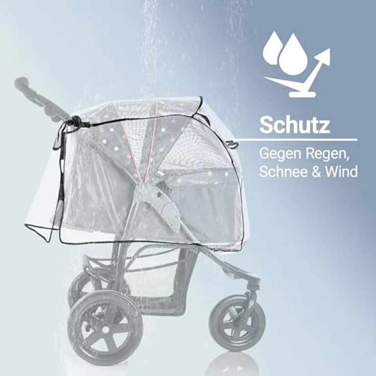 Zamboo Kinderwagen-Regenschutzhülle TOGfit, Universal Regenschutz für Hundebuggy Regenverdeck Hundewagen, wetterfest und atmungsaktiv, transparent - Preisvergleich – Bild 2