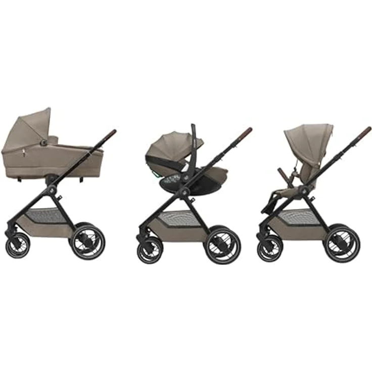 Maxi-Cosi Oxford Baby Kinderwagen, 0–4 Jahre, 0–22 kg, kompakt zusammenklappbar, sanfte Federung, 3 Liegepositionen, 10 kg Aufbewahrungskorb, Twillic Truffle – Bild 5