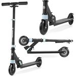 HyperMotion Wally Kinder-Scooter mit höhenverstellbarem Lenker, PU-Räder, Stoßdämpfer, klappbar und leicht, bis 40 kg, für Kinder ab 4 Jahren, schwarz/blau